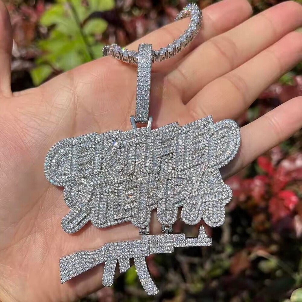 Iced Out Certified Steppa AK47 Pendant with 20inch Tennis Chain